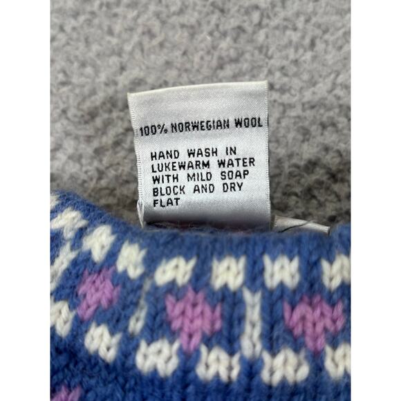 Vintage Icelandic Design Sweater Hand Knit Norwegian Wool Women's Small Grandma - Picture 5 of 9
